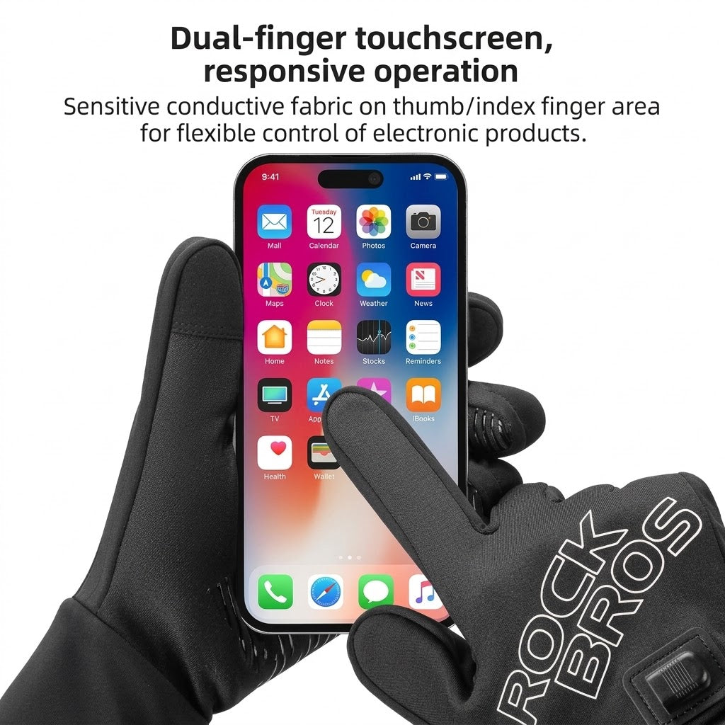 Heated Touchscreen-Compatible Cycling Gloves