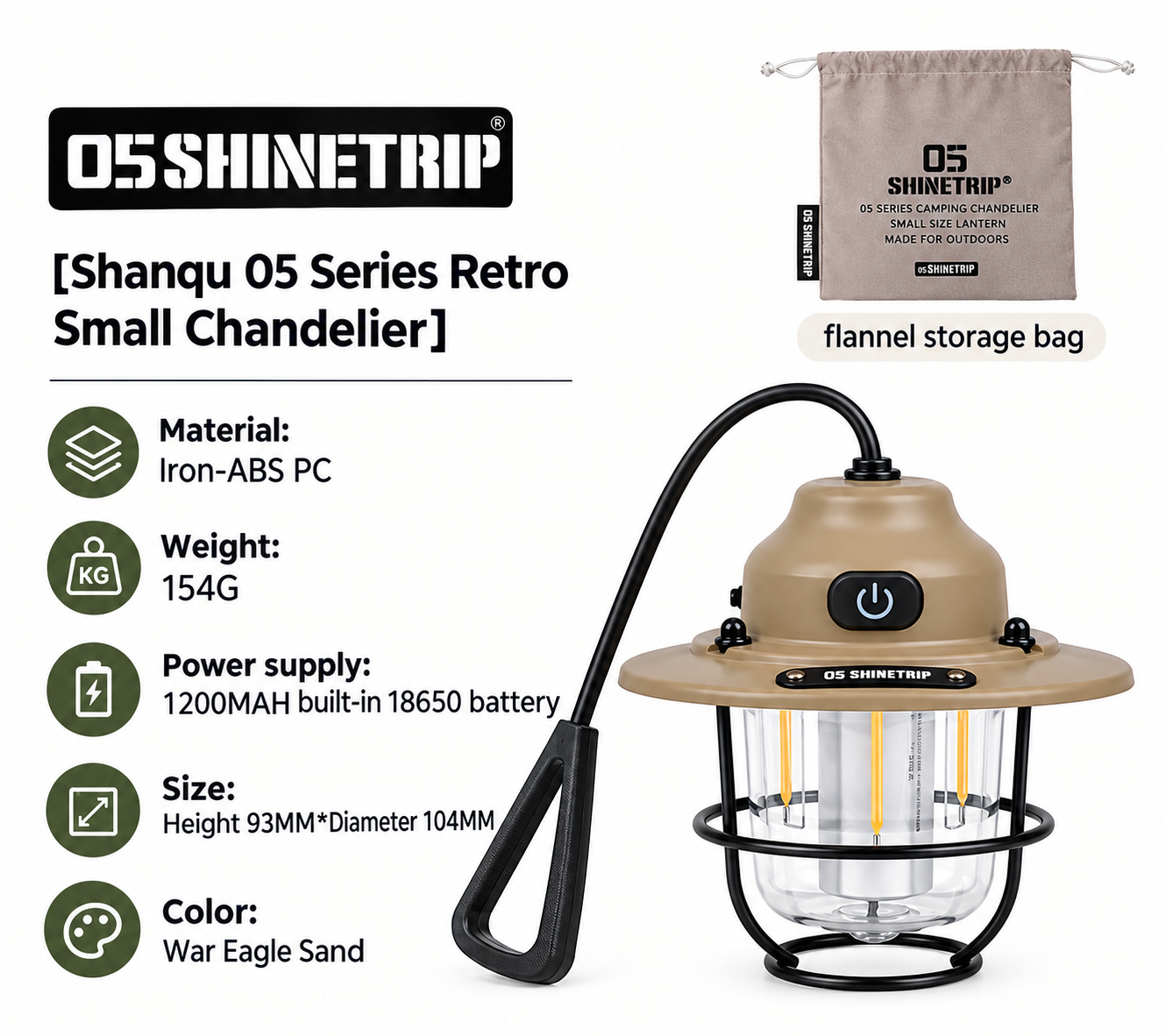 Pine Cone Outdoor Camping Lantern Chandelier