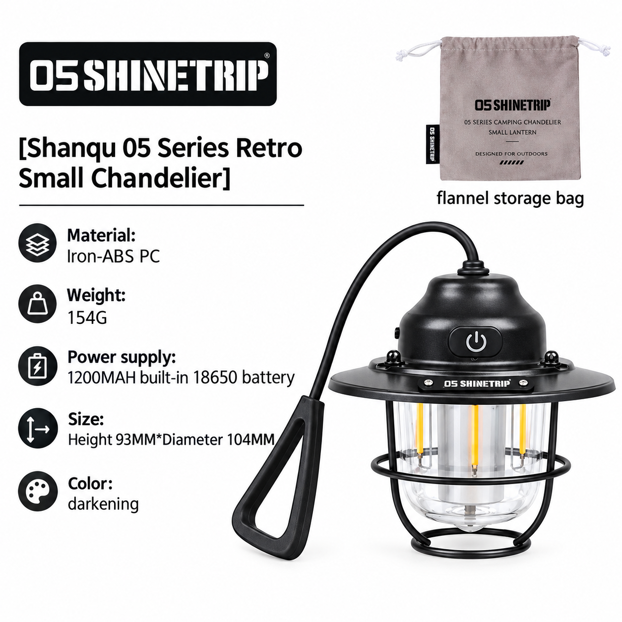 Pine Cone Outdoor Camping Lantern Chandelier