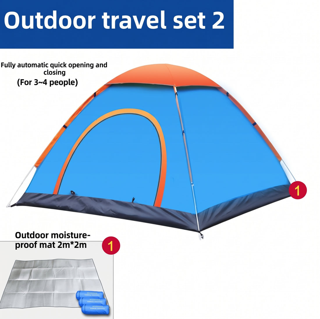 Automatic Double Multi-person Camping Camping Double-door Tent