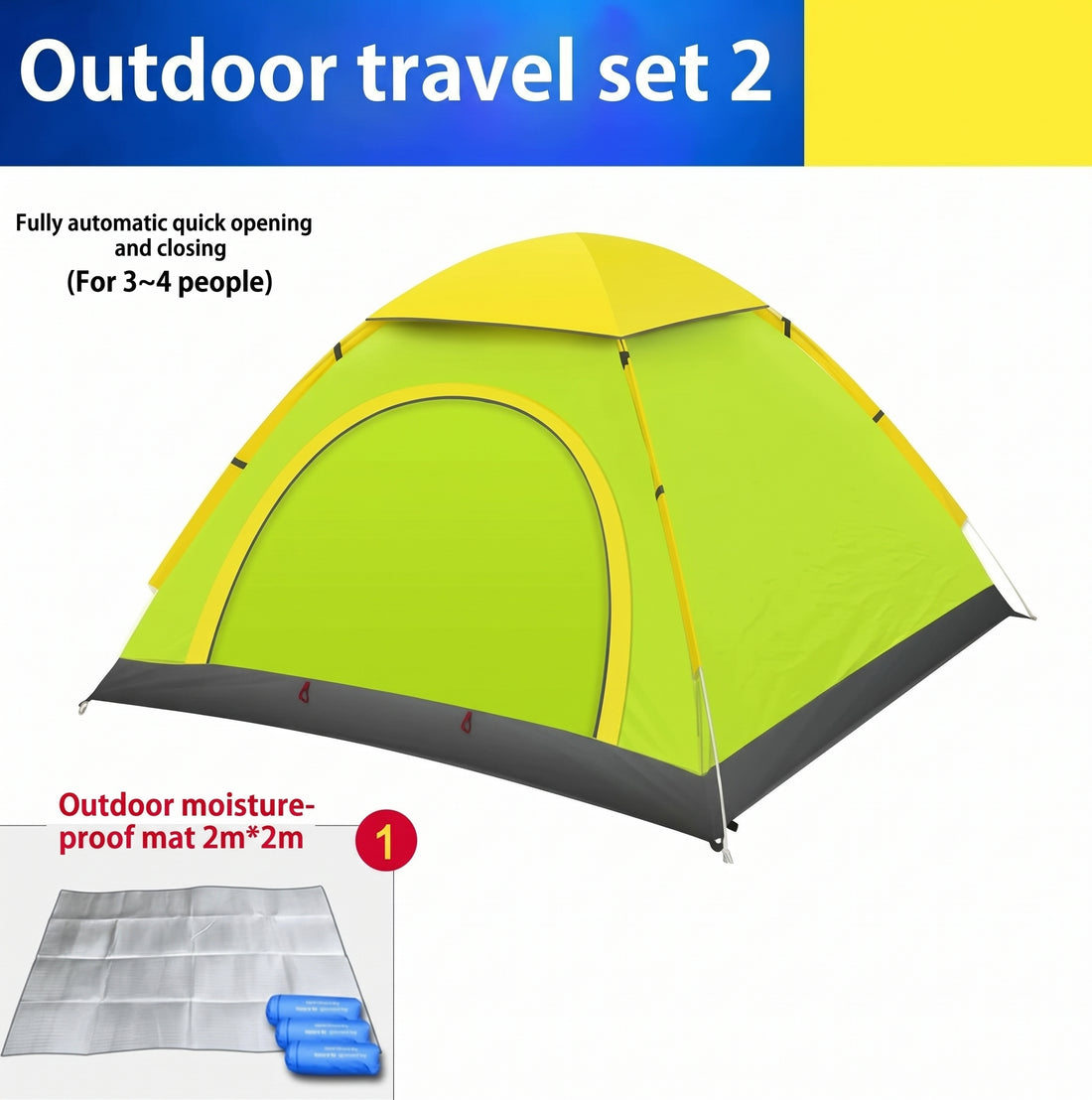 Automatic Double Multi-person Camping Camping Double-door Tent